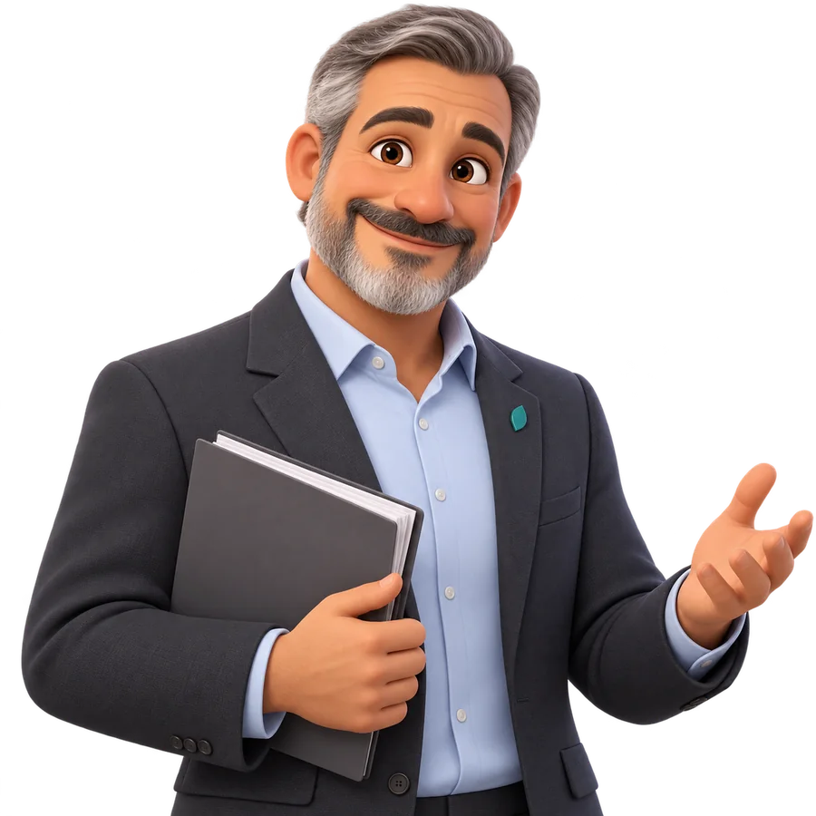 Personaggio 3D consulente per studio professionale