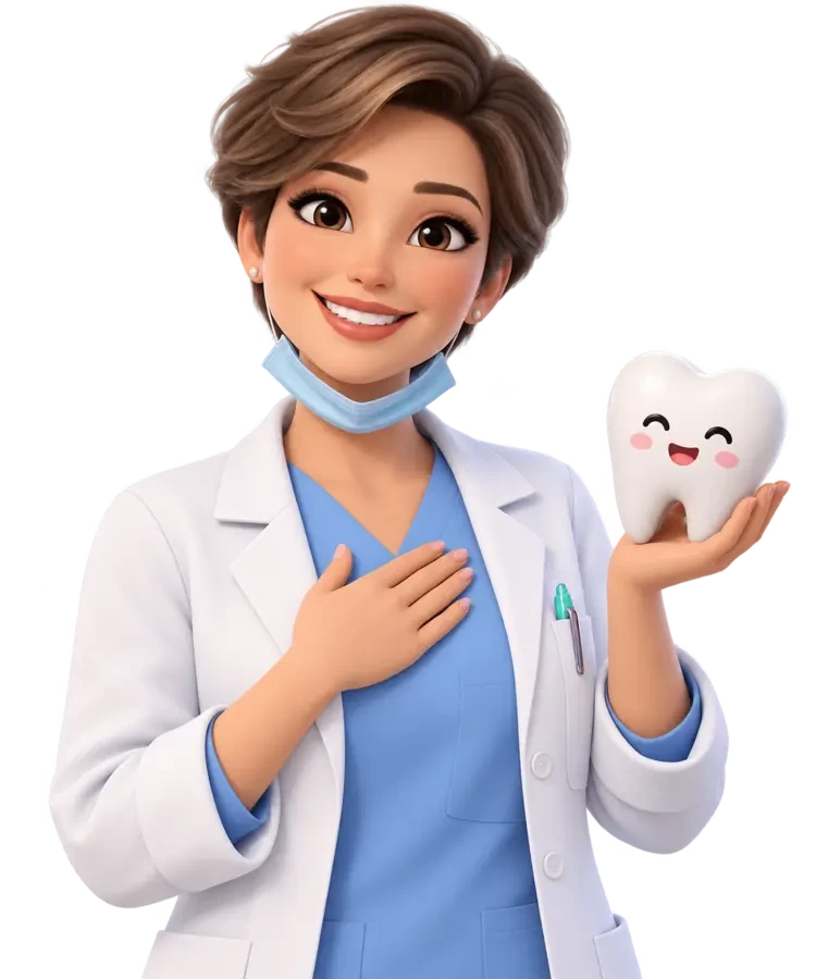 Personaggio 3D dentista rassicurante