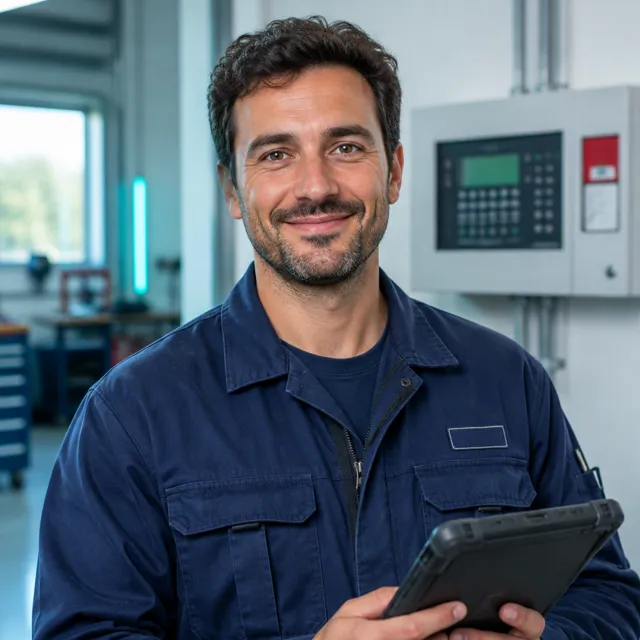 Realistic face for tradespeople and workshops
